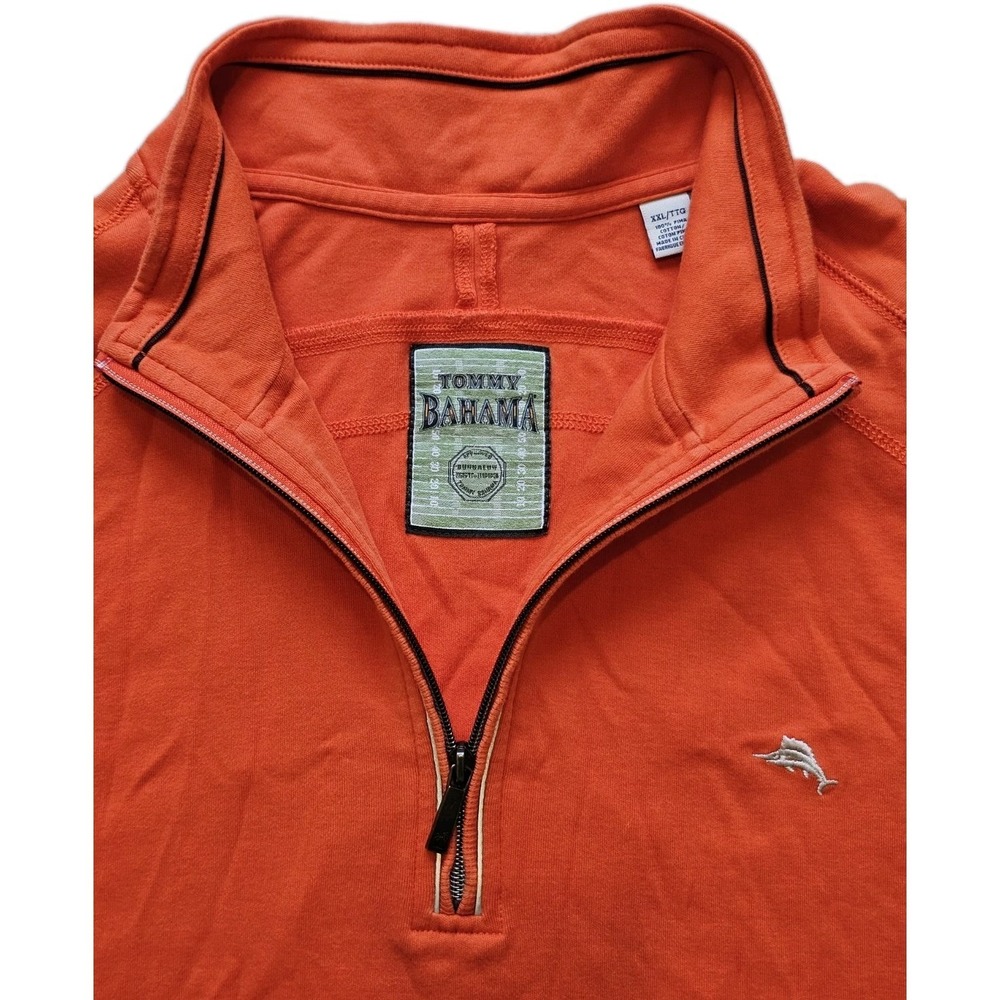 Tommy‎ Bahama Cleveland Browns 1/4 Zip Pullover Pima Cotton Mens XXL Orange NFL